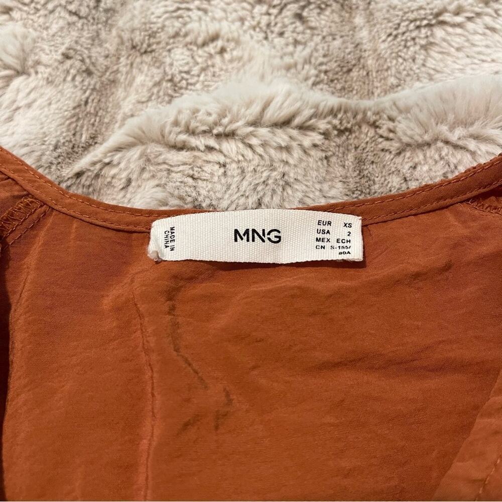 Mango Teracotta Orange V Neck Poplin Smock‎ Dress - Picture 5 of 5